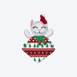 KONG Holiday Crackles Santa Kitty Plush Cat Toy - Red & White