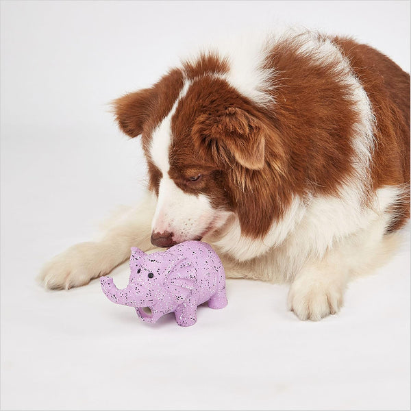 FOFOS Elephant Latex Squeaker Chew Toy For Dog - Purple - Image 4