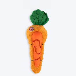 FOFOS Cute Carrot Treat Dispensing & Squeaky Chew Toy For Dog - Orange