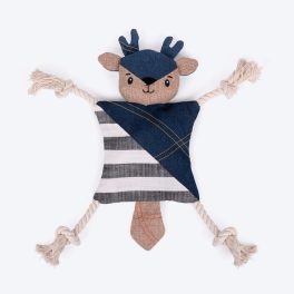 HUFT Jean Deer With Rope Plush Toy For Dog - Navy Blue