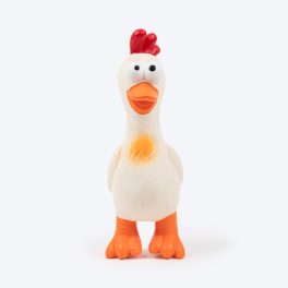 TLC Bulging Eye Chicken Chew Toy For Dog - White