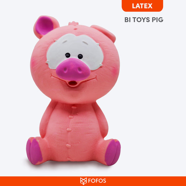 FOFOS Pig Latex Bi Squeaky Chew Toy For Dog - Pink - S - Image 4