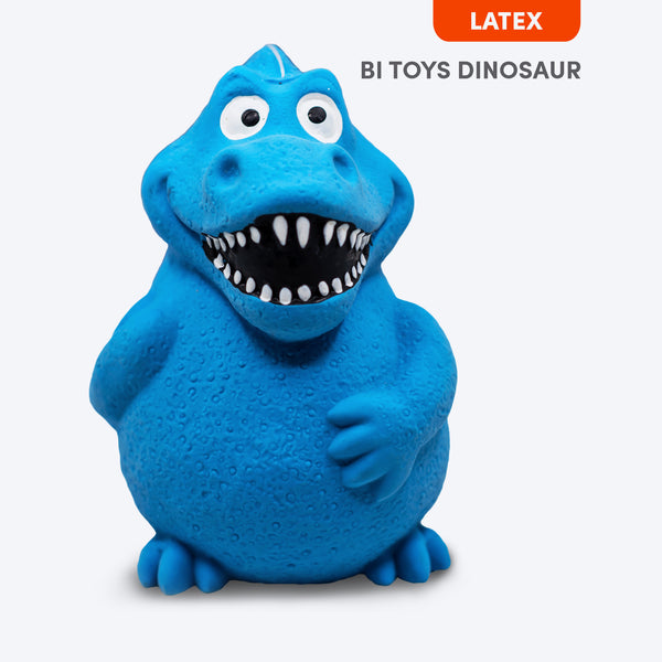 FOFOS Dinosaur Latex Bi Squeaky Chew Toy For Dog - Blue - L - Image 4