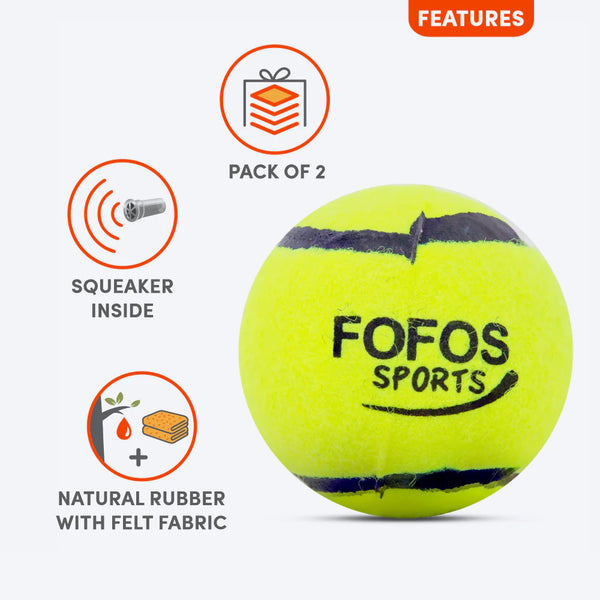 FOFOS Sports Ball Squeaky Fetch Toy For Dog - Green (Set of 2) - Image 3