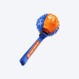 GiGwi Push To Mute Dog Toy - Ball (Solid/Transparent) - Blue/Orange