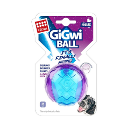 GiGwi Squeaker Transparent Dog Ball Purple/Blue - Small (Pack of 1)