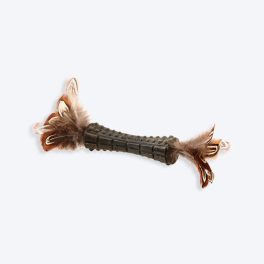 GiGwi Catnip Johnny Stick Cat Toy (with Double Side Feathers) - Brown