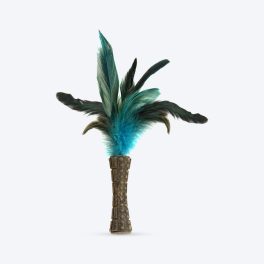 GiGwi Catnip Johnny Stick Cat Toy (with Natural Feathers) - Blue