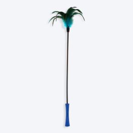 GiGwi Feather Teaser Cat Hook With Natural Hair - 60 cm - Blue