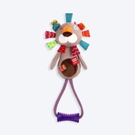 GiGwi Plush Friendz Dog Toy - Lion (with TPR Johnny Stick)