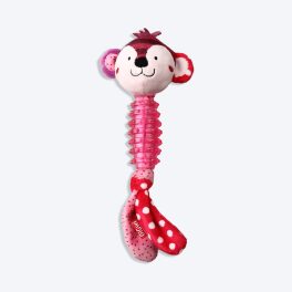GiGwi Suppa Puppa' Monkey Plush Dog Toy with Squeaker inside