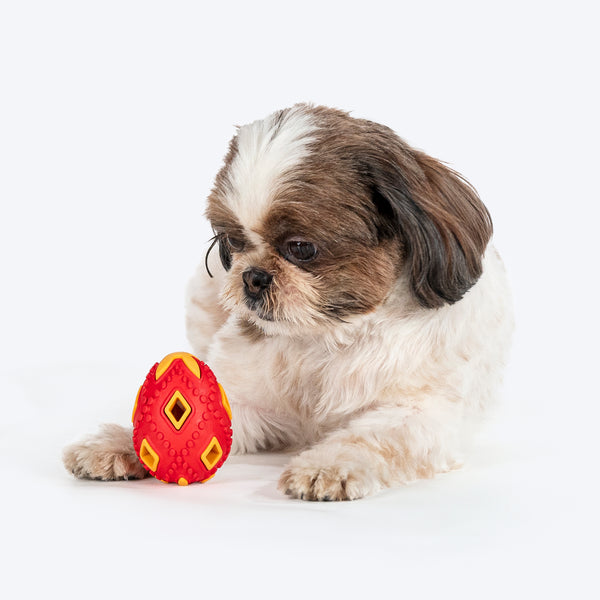 HUFT Chewtastic Eggs-Tra Chew Toy For Dog - Red & Yellow - Image 3