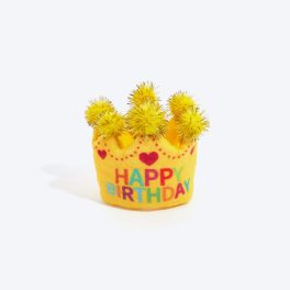 FOFOS Birthday Crown Catnip Inside Plush Cat Toy - Yellow