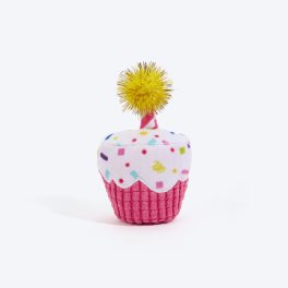 FOFOS Birthday Cake Catnip Inside Plush Toy For Cat - White & Pink