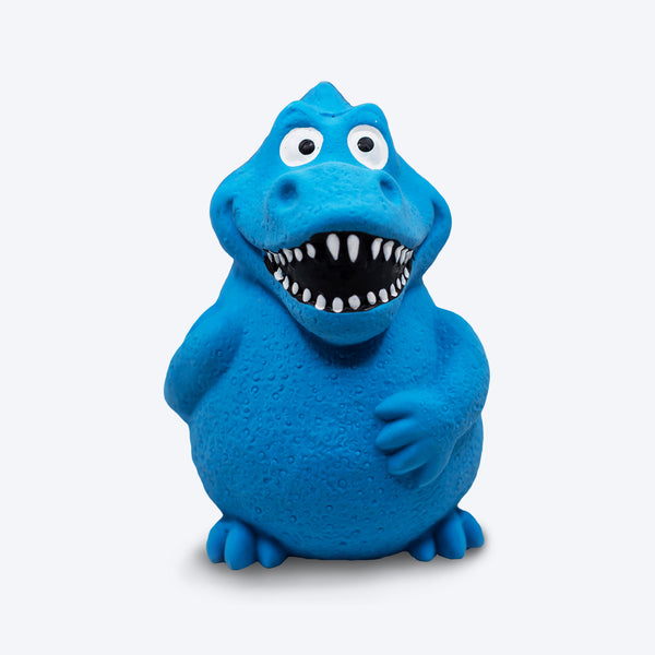 FOFOS Dinosaur Latex Bi Squeaky Chew Toy For Dog - Blue - L