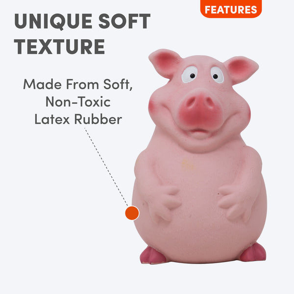 FOFOS Pig Latex Bi Squeaky Chew Toy For Dog - Pink - Image 4