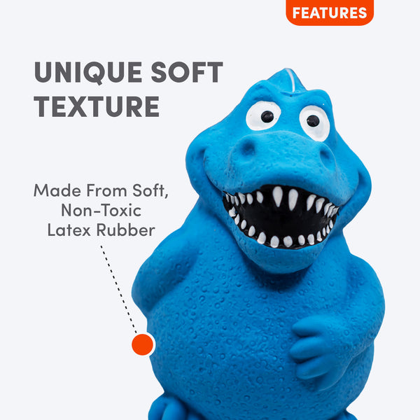 FOFOS Dinosaur Latex Bi Squeaky Chew Toy For Dog - Blue - L - Image 3