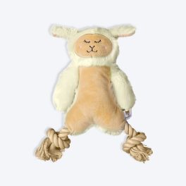 FOFOS Rope leg Sheep Squeaky Plush Toy For Dog -  Beige & Off White