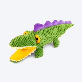 Barkbutler Aly The Gator Squeaky Plush Toy For Dog - Green