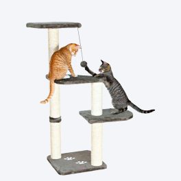 Trixie Atlea Cat Scratching Post - Platinum Grey with Paw Prints